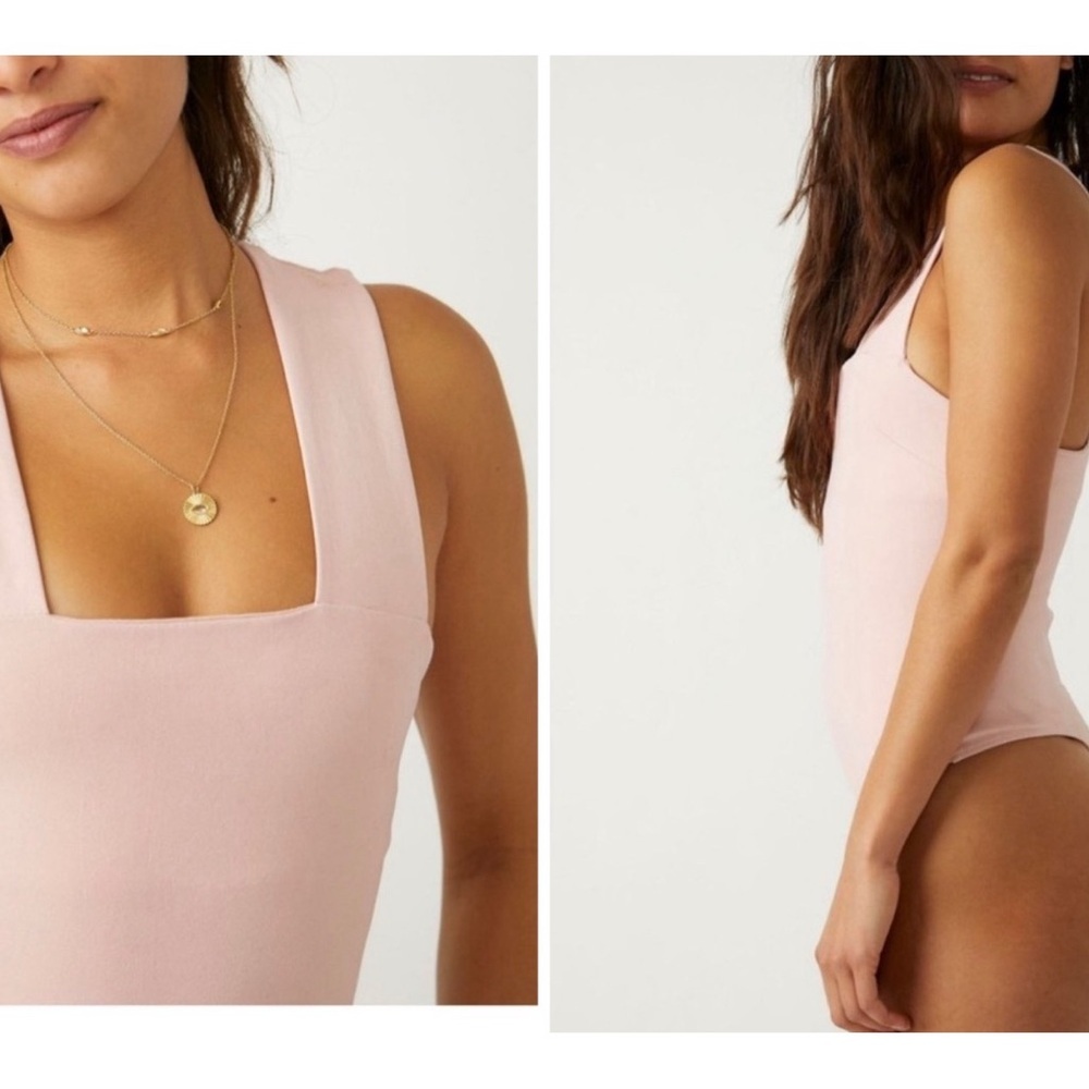 Free People Intimidatly She's So Sleek Pink Thong Bodysuit - Picture 4 of 5